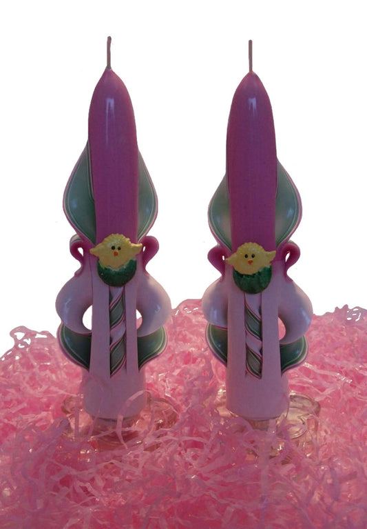 Hand-Carved Easter Chick Taper Candles