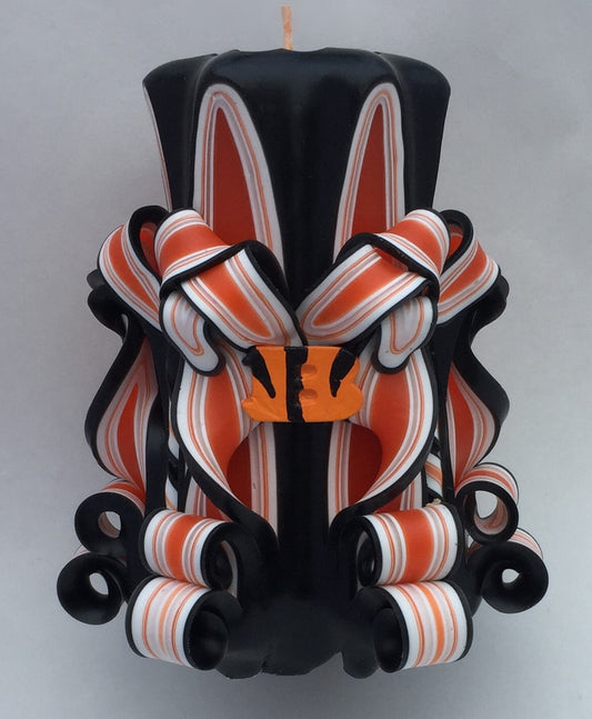 Cincinnati Bengals Inspired Carved Pillar Candle