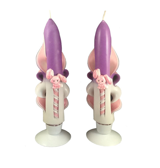 Hand-Carved Easter Bunny Taper Candles