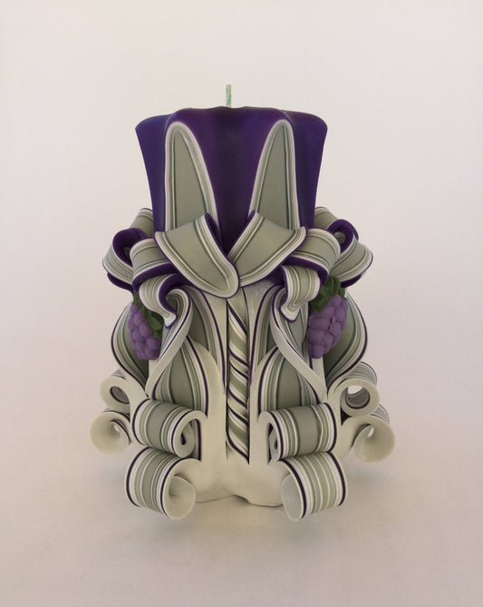 Wine Lover's Pillar Candle with Grape Accents - 5 Inch