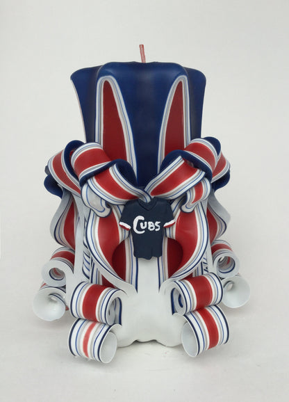 Chicago Cubs Inspired Pillar Candle