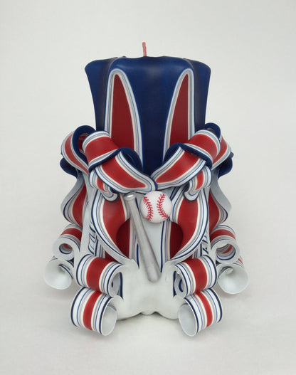 Chicago Cubs Inspired Pillar Candle