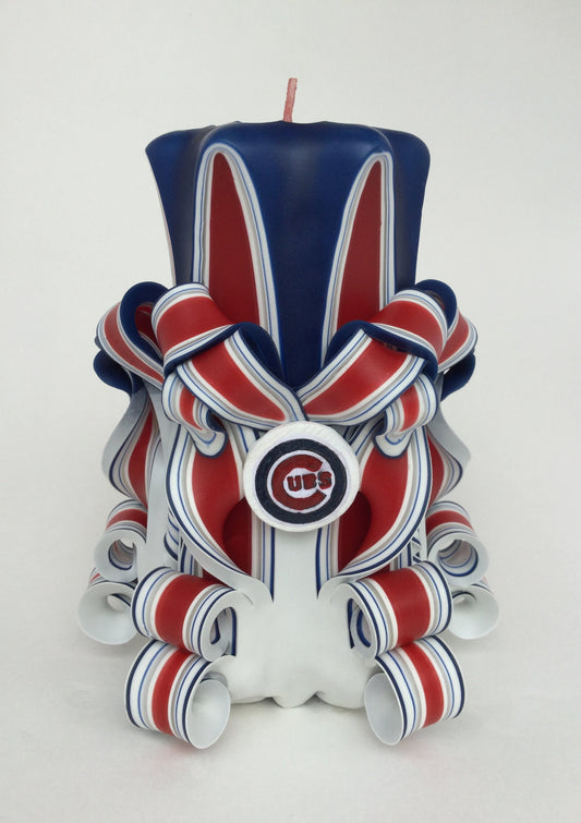 Chicago Cubs Inspired Pillar Candle