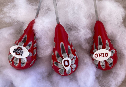 Ohio State Inspired Decorative Carved Candle - 5 Inch