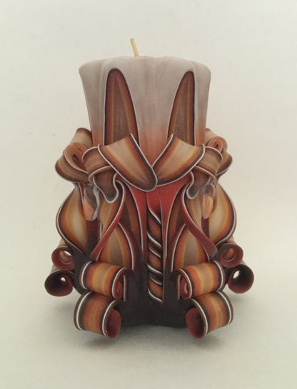 Autumn Acorn Carved Pillar Candle