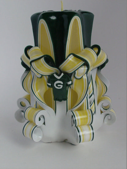 Green Bay Packers Inspired Pillar Candle