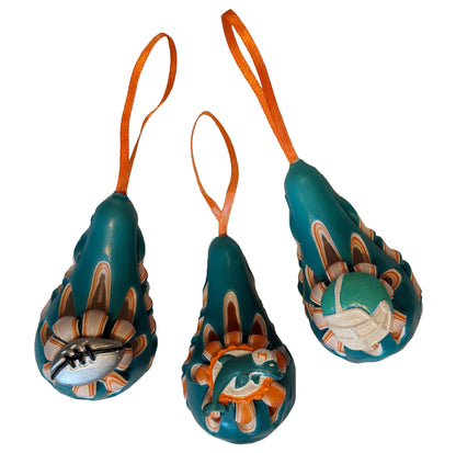 Miami Dolphins Inspired Carved Candle - 5 Inch