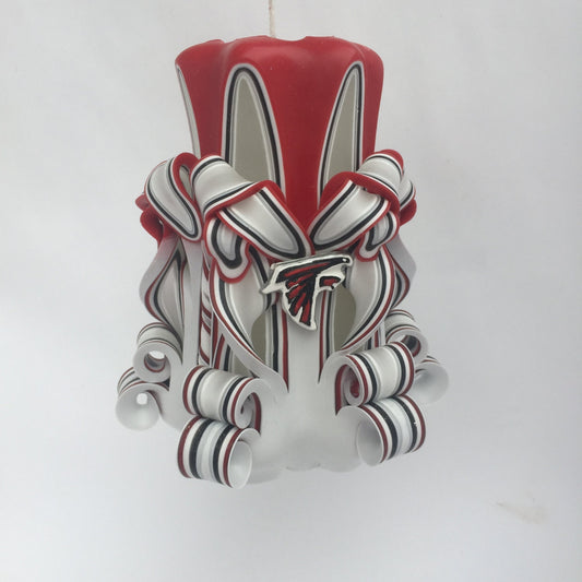 Atlanta Falcons Inspired Carved Pillar Candle