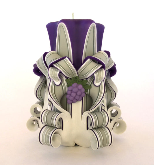 Wine Lover's Pillar Candle with Grape Accents - 5 Inch
