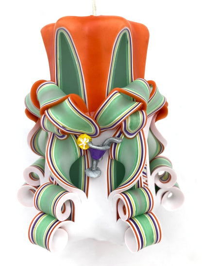 Handmade Margarita Carved Cinco De Mayo Pillar Candle - 5 Inch