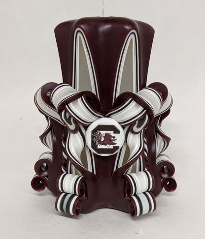 University of South Carolina Gamecocks Inspired Carved Pillar Candle - 5 Inch