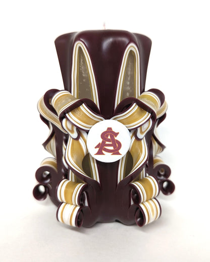 Arizona State University Inspired Carved Pillar Candle
