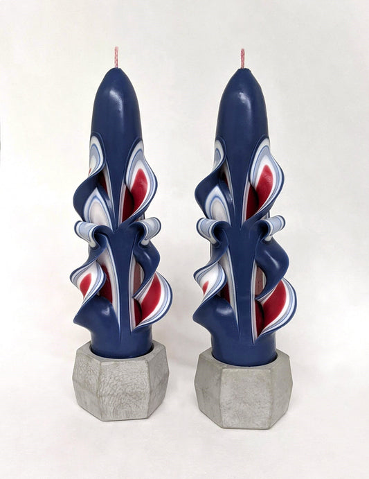 Hand-Carved Patriotic Taper Candles - 6 Inch