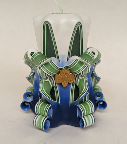 Girl Scouts Inspired Carved Pillar Candle