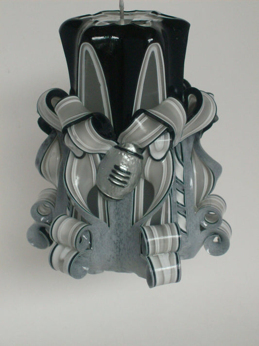 Raiders Inspired Carved Pillar Candle - 5 Inch
