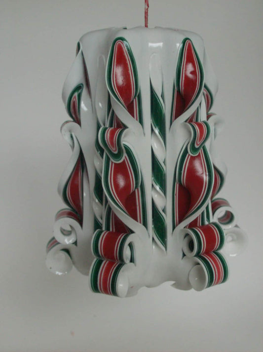 Carved Christmas Pillar Candle