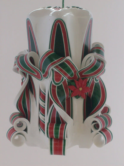 Carved Christmas Pillar Candle