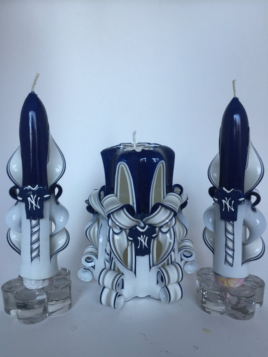 Yankees Inspired Centerpiece Candle Set